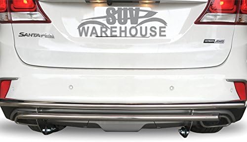Wynntech Rear Bumper Guard for 2013-2017 Hyundai Santa Fe - Double Layer Stainless Steel