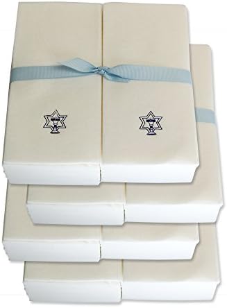 Disposable Guest Hand Towels with Ribbon - Embossed with a Menorah/star of David - 200ct
