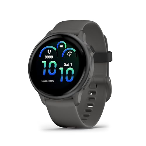 Garmin Vivoactive 6, 42 mm, GPS-Fitness-Smartwatch, Kieselgrau/Schiefergrau