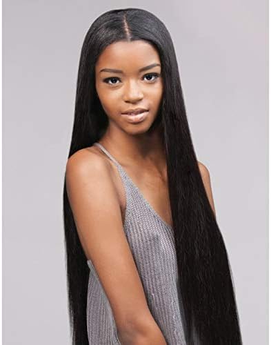 Ucrown Hair Length 36'' 100% Brazilian Human Hair Straight 1 Bundles 100g Total Human Hair Weave Extensions Natural Black Color (36inch)