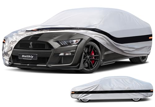 Holthly Funda de Coche de para Ford Mustang, Shelby, GT350, GT500, Fundas de Coche para automóviles para Todo Tipo de Clima, Impermeable, protección contra el Sol, la Nieve, la Lluvia, el Viento, el