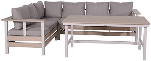 Dining Loungeset Anthrazit Hellgrau Dunkelgrau Aluminium Stahl