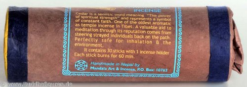 BUDDHAFIGUREN Tibetan Incense Sticks - Cedarwood Incense