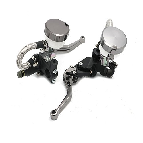 Motorcycle 7/8" Clutch Hydraulic Brake Levers Master Cylinder Oil Fluid Reservoir for Honda CB1000R 08-12 VFR750 91-97 VFR800 98-12 CBF1000 06-09