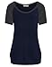 Nomorer Women's Scoop Neck Short Sleeve Raglan Shirt Casual Blouses Plus Top