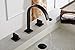 Aquafaucet Waterfall 8-16 Inch Oil Rubbed Bronze 3 Holes 2 Handles Widespread Commercial Bathroom Sink Faucet