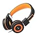ELECDER i37 Kids Headphones Children Girls Boys Teens Foldable Adjustable On Ear Headphones 3.5mm Jack Compatible Cellphones Computer MP3/4 Kindle School Tablet Orange/Black