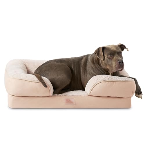 Town & Country Everyday CuddleTown Comfy Solid Bolster Sofa Pet Bed, Supportive…