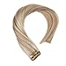 Sunny Hair Tape in Hair Extensions Real Human Hair Invisible Remy Hair Extensions Tape ins for Women Ash Blonde Highlight Bleach Blonde with Pink Hue 14 inch 20Pcs 50G