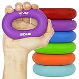Vive Grip Strengtheners (6 Pack) - Forearm Ring Hand Exercisers - Silicone Squeezer Gripper for Muscle Strengthening Training Tool - Arthritis Finger Physical Therapy PT Kit Trainer