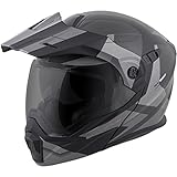 ScorpionEXO Unisex-Adult Modular/Flip Up Adventure Touring Motorcycle Helmet (Silver, Medium) (EXO-AT950 Neocon)