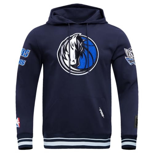 Pro Standard Mens NBA Dallas Mavericks Retro Classics Pull Over Hoodie Midnight Navy L