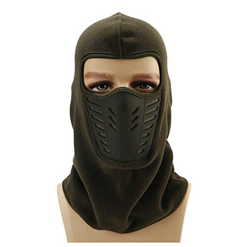 Windproof Mask Cap Outdoor Sports Motorcycle Ski Mask Hat Full Face Neck Mask Tactic CS Sunscreen Dustproof Headgear (Army Green, One Size)