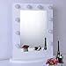 Chende 25.6 x 19.7 Inches Hollywood Mirror with Light Bulbs, Lighted Vanity Mirror for Wall Makeup with Dimmer and US Outlet, Gloss Aluminum Tabletop Light up Mirror for Bedroom Vanity