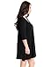 Grapent Women's Criss Cross Black 3/4 Sleeves Casual Shift Short Dress