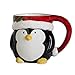 Penguin Holiday Character 12 ounce Ceramic Dolomite Christmas Coffee Mug