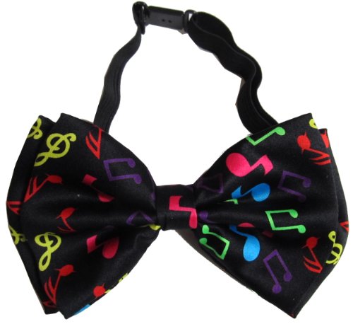 Black with Colorful Music Notes Bow Tie