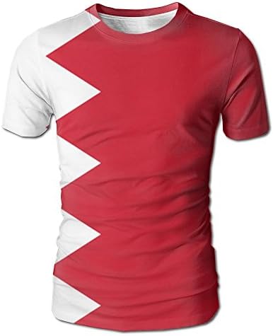Bahrain Flag Mens Summer Graphic Tees For Men