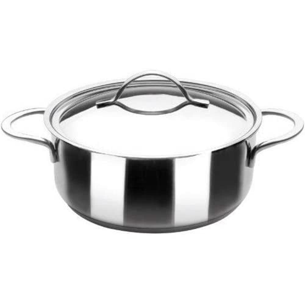 IBILI Noah Casserole with Lid, 26 cm, 18/10 Stainless Steel, Suitable for Induction Hobs