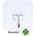 Everstix 8 Piece Adhesive Designer Wall Hooks, Transparent Super Heavy Duty No Scratch, Nail Free, Waterproof, Oil Proof, for Bathroom, Kitchen, Summer/Winter Clothing and More, 13.2 lb./6 kg