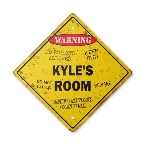 Kyle's Room Sign Vintage Crossing Zone Xing | Indoor/Outdoor Plastic | 17" Tall…