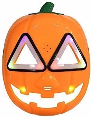 URChic 1Pcs Funny Design Mask Pumpkin Flash LED Lighting Masks With Sound Children's Day Gift Cosplay Props Halloween Party Supplies