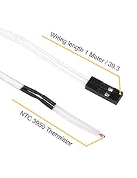 5 sensores de termisor NTC 3950 de 100 K con cable de cableado de 1 metro y cabezal hembra para impresora RepRap Prusa i3 3D, parte de calor o temperatura de extremo caliente, parte de 3.3 ft, accesorios de línea