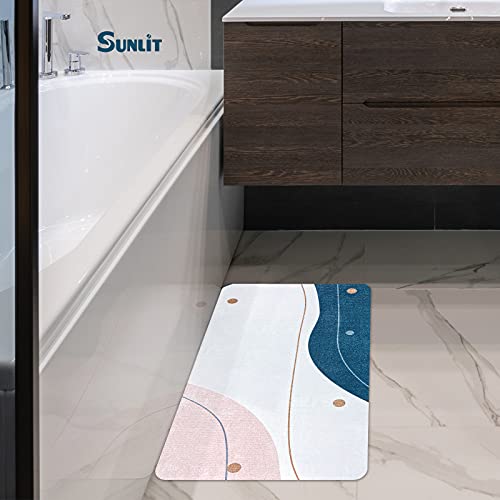 Sunlit 24" x 15" Innovative Soft Diatomaceous Earth Bath Mat