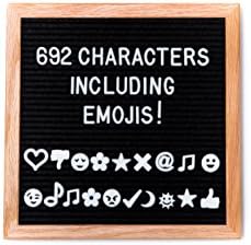 Vintage Black Felt Letter Board 10x10 Inches by Inspire Letter Boards | Oak Frame | 692 Changeable Letters for Message, Notice, Reminder, Grocery List | Bonus Storage Bag, Scissor and Mounting Hook