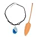 Princess Gilrs Moana Cosplay Necklace 6 Pcs Dress up Set Flower Hair Clips Movie Accessories Gift for Kids