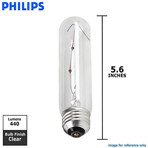 Philips Lighting 138156 T10 Tubular Incandescent Lamp 40 Watt Single Contact Medium Screw Base 440 Lumens 2700K Clear DuraMax™
