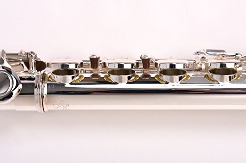 NEW! Herche Superior Flute FL-297 Best for Students - Durable Silver Plated Keys - Plush Lined Flute Case with Shoulder Strap - Split E Mechanism - Treated Pads - Silver Plated Body - Cleaning Rod - Thumbnail 7
