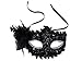 AshopZ Venetian Eye Mask Fancy Dress Accessory with Feather Flower Lace, Black