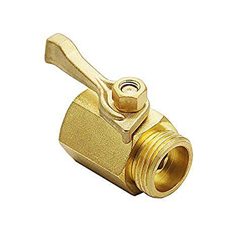 Highmoor Heavy Duty 3/4" Brass Shut Off Valve Garden Hose Thread Connector Water Flow Control 2pcs