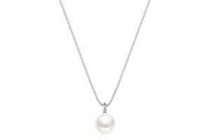 BRAYEG Sterling Silver Pearl Pendant Necklace, Dainty CZ Necklace 14K Gold Filled Necklace Chain Baroque Pearl Necklace for Women Adjustable Pearl Necklaces, Simple Pearl Necklaces for Everyday Jewelry Gifts