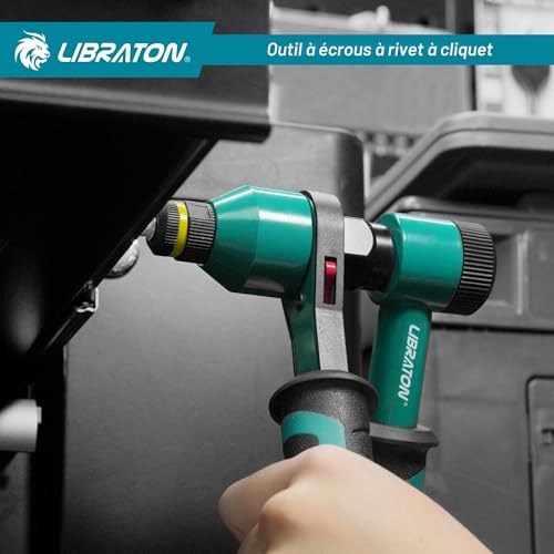 LIBRATON Insert pliers, threaded insert pliers, professional ratchet nut pliers, crimping pliers with 5 metric chucks, 5 nozzle nuts, 50 threaded inserts, case, nut pliers for repair