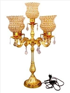 Crosby Decorative Candleabra/5 Chimneys and Crystal Drops