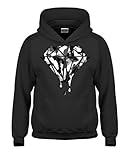 Artix Black and White Camouflaged Diamond Unisex Hoodie Sweatshirts Large Black