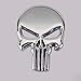 Hong 111 3D Metal Decal Skull Punisher Vehicle Car Motorcycle Sticker (2-pack)
