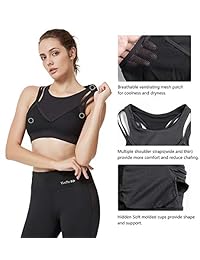 Yvette - Sujetador deportivo para mujer con espalda cruzada