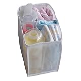 Baby Diaper milk Bottle Divider Storage Bag White L Size