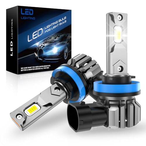 SHINYY H11 H8 H9 LED Car or Motorcycle Bulbs, 2024 New 24000LM High Powerful 6500K White 12V Canbus Anti Error LED Lamp H11 Vehicle Headlight for Road/Dipped/Fog Light, Pack of 2