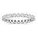 Sterling Silver Round Bezel CZ Stack Ring Eternity Bands Promise Rings for Her Rhodium Plating Size 7
