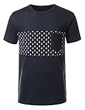 URBANCREWS Mens Hipster Hip Hop Graphic Print Pocket Crewneck T-shirt
