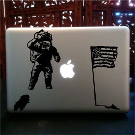 Astronaut Moon Landing laptop skin vinyl decal