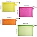 8 Pcs Zipper Mesh File Bags Folder Document Pockets with Bill B5 A5 A6 Size, AFUNTA 4 Color 4 Size Nylon Pencil Case Cosmetic Storage Office Pouch Holder- Orange, Yellow, Green, Rose Red