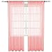 HOLKING Sheer Window Cutains for Bedroom-Rod Pocket Sheer Curtains 95 inch for Living Room, 2 Panels Pink Sheer Voile Curtains Each is 52 inch Width by 95 inch Length