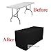 TEKTRUM 4-Feet Long Fitted Table DJ Jacket Cover for Trade Show - Thick/Heavy Duty/Durable Fabric - Black Color (TD-JKT-BLK-4FT)