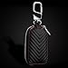 MoreFarther Leather Car Key Case Key Holder for Car Smart Key Chain Key Ring Coin Case Keychains for Car Keys Fasion Zipper Wallet Case for Auto Remote Key (Black S)