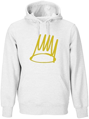 J Cole Crown Adult Hoodie (Black, Blue, Red, White, Green, Gray, Purple) (Small, White)